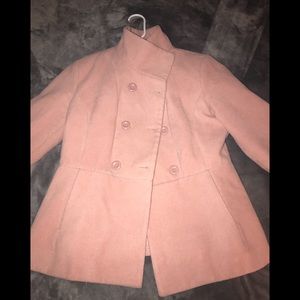 Baby pink winter mid-length coat